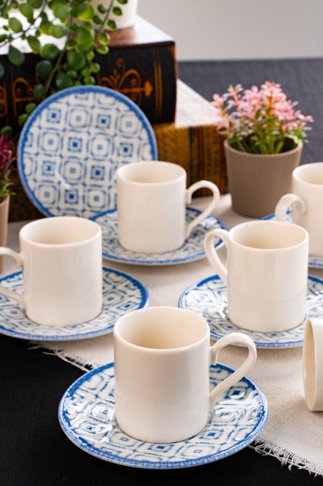 Meyra 12 Parça 6 Kişilik Porselen Kahve Fincan Takımı