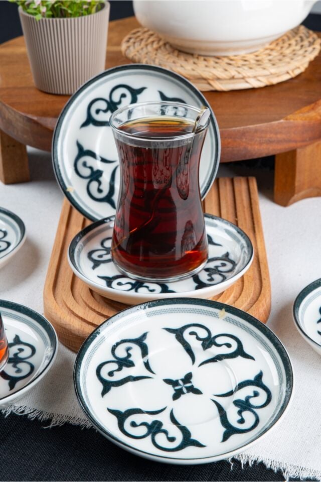 Ahenk 6'lı Porselen Çay Tabağı Seti