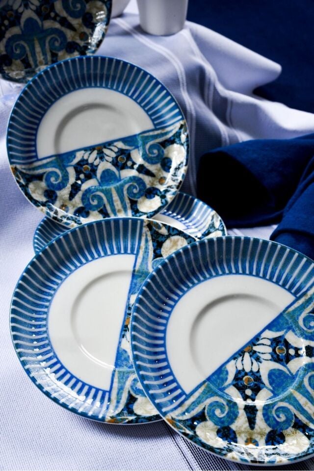 Azur 6 Parça Porselen Çay Tabağı Seti