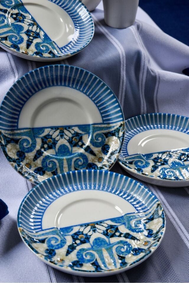 Azur 6 Parça Porselen Çay Tabağı Seti