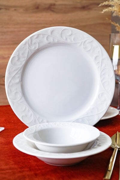 Bahar 18 Parça 6 Kişilik Porselen Yemek Takımı