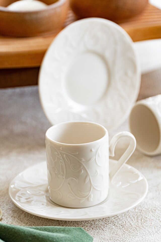 Bahar 4 Parça 2 Kişilik Porselen Kahve Fincan Takımı