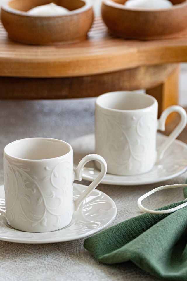 Bahar 4 Parça 2 Kişilik Porselen Kahve Fincan Takımı