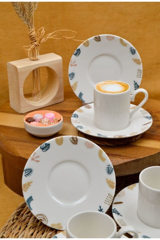 Başak 12 Parça 6 Kişilik Porselen Kahve Fincan Takımı