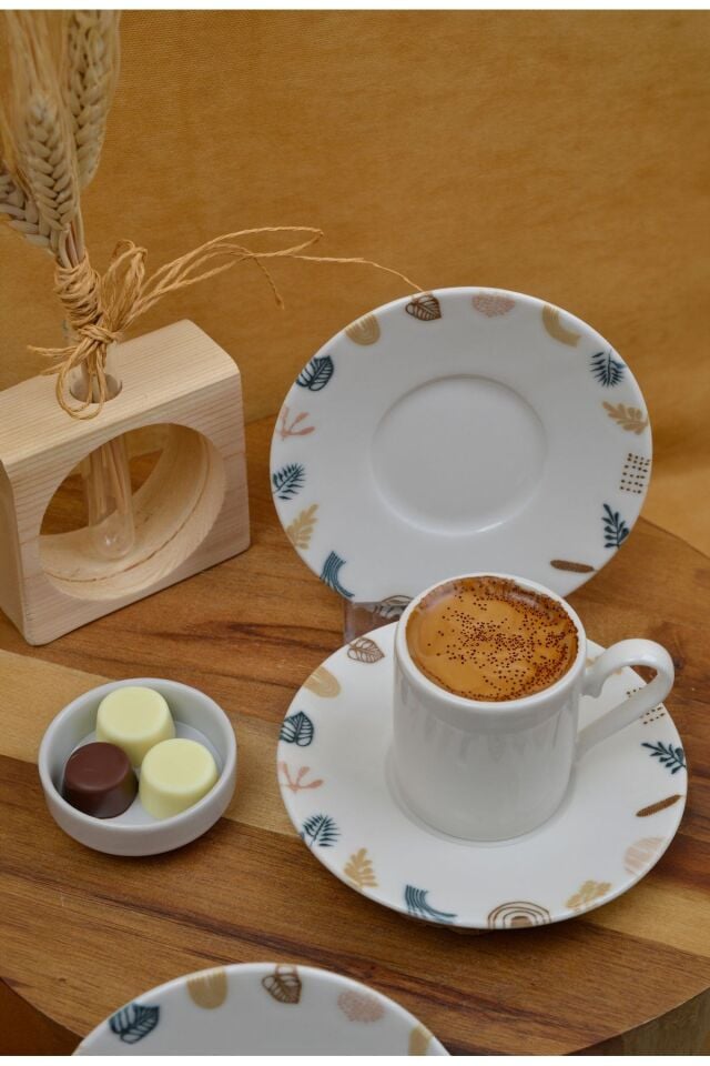 Başak 12 Parça 6 Kişilik Porselen Kahve Fincan Takımı