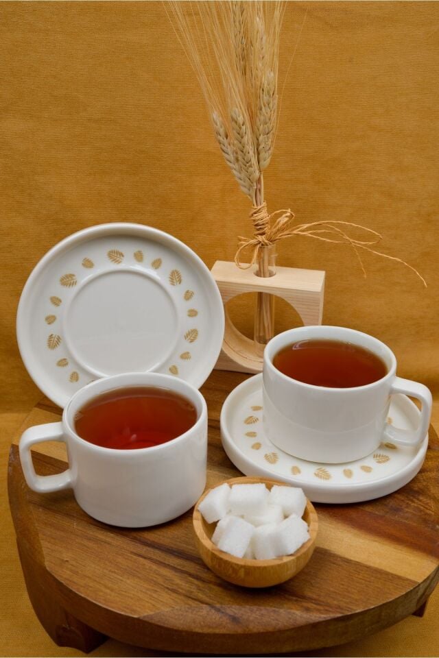 Başak 4 Parça 2 Kişilik Porselen Çay Fincan Takımı