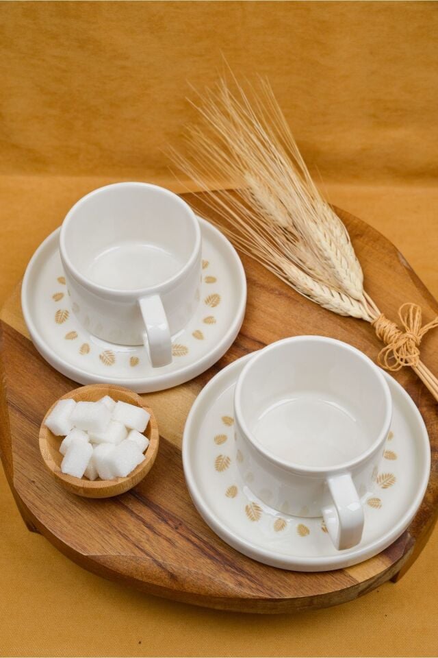 Başak 4 Parça 2 Kişilik Porselen Çay Fincan Takımı