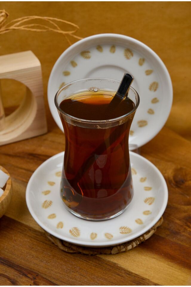 Başak 6'lı Porselen Çay Tabağı Seti