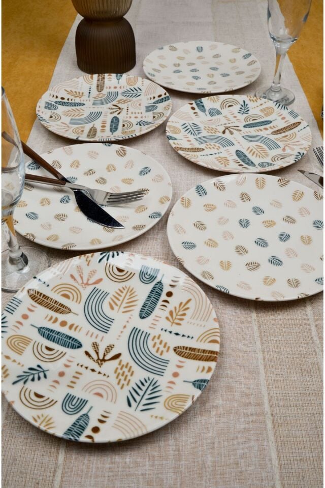 Başak 6'lı Porselen Pasta Tabağı