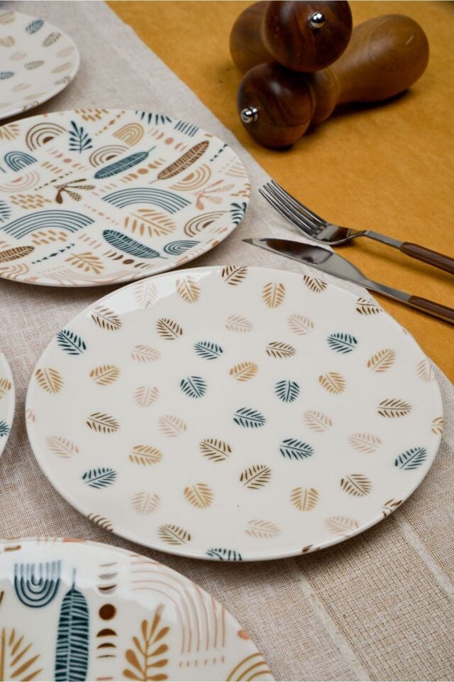 Başak 6'lı Porselen Pasta Tabağı