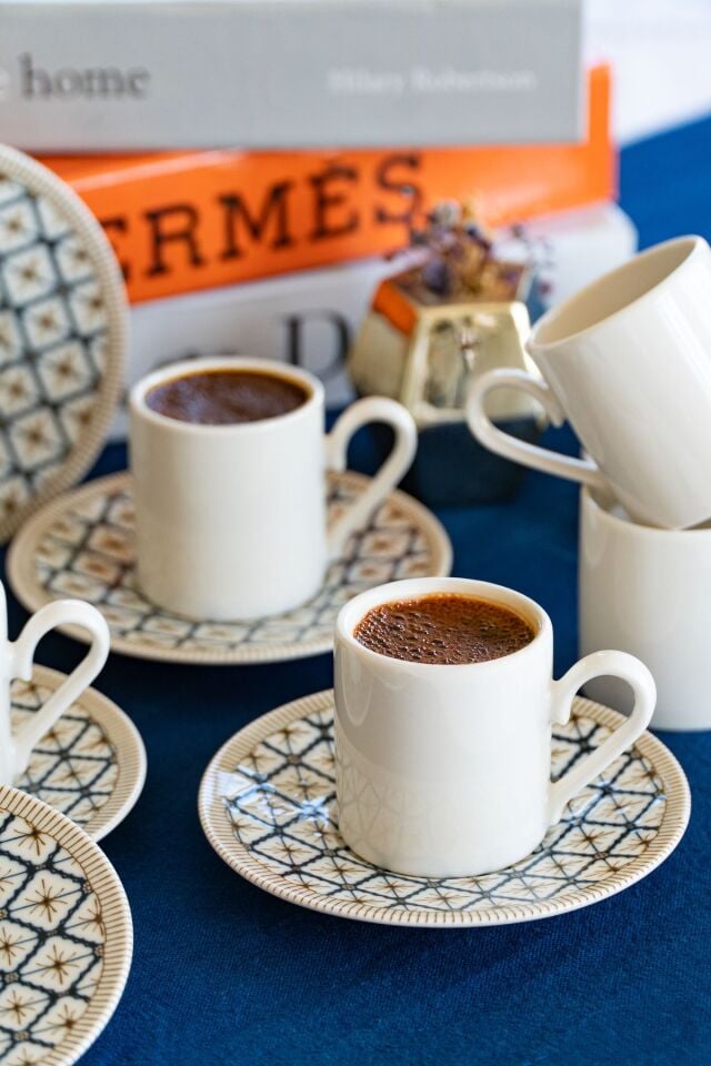 Beste 4 Parça 2 Kişilik Porselen Kahve Fincan Takımı