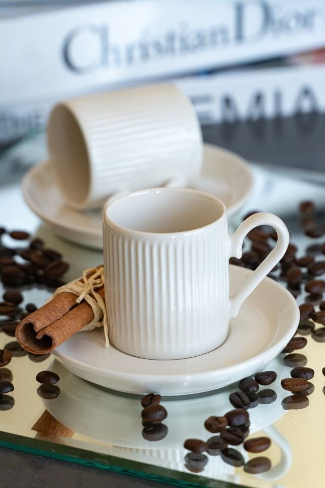 Bulut 4 Parça 2 Kişilik Porselen Kahve Fincan Takımı