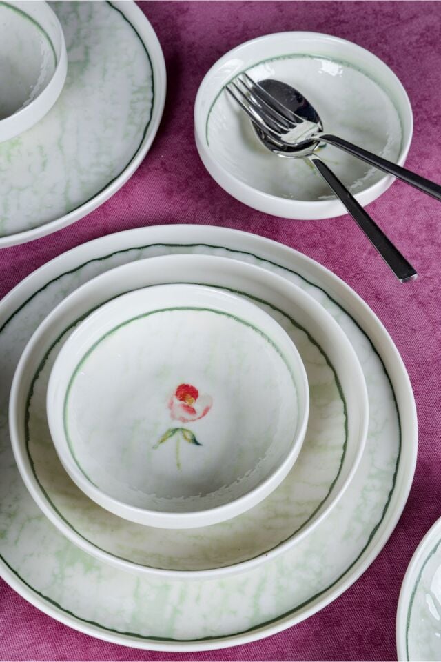 Ebrusu 18 Parça 6 Kişilik Porselen Yemek Takımı