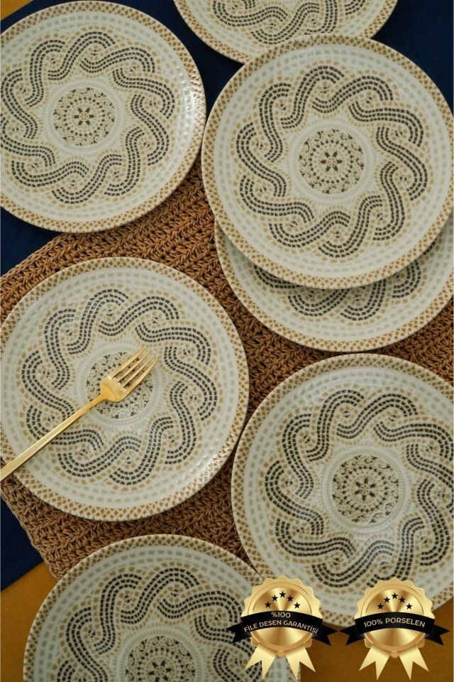 Efes 6'lı Porselen Pasta Tabağı