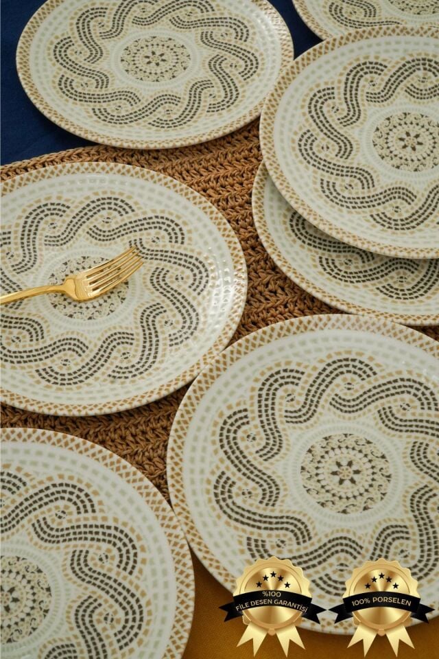 Efes 6'lı Porselen Pasta Tabağı