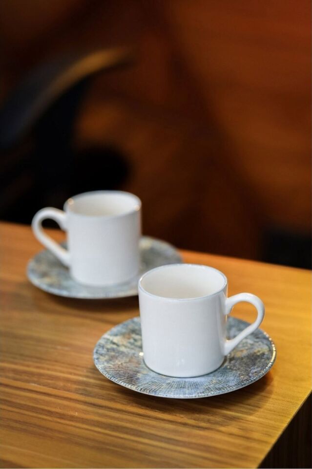 Eksen 12 Parça 6 Kişilik Porselen Kahve Fincan Takımı