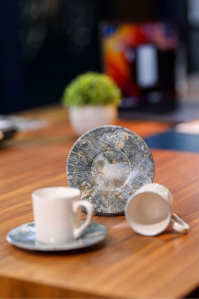 Eksen 12 Parça 6 Kişilik Porselen Kahve Fincan Takımı