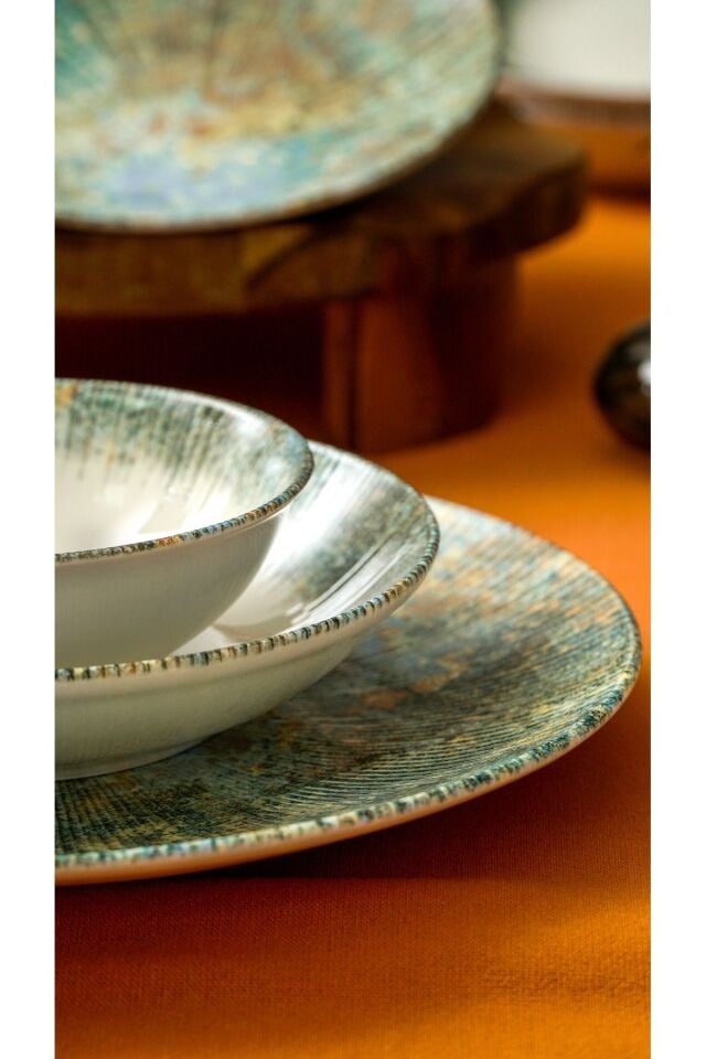 Eksen 18 Parça 6 Kişilik Porselen Yemek Takımı