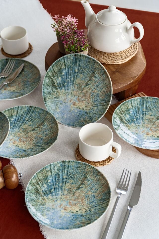 Eksen 6'lı Porselen Pasta Tabağı Seti