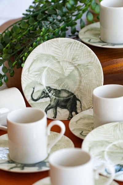 Fil 12 Parça 6 Kişilik Porselen Kahve Fincan Takımı