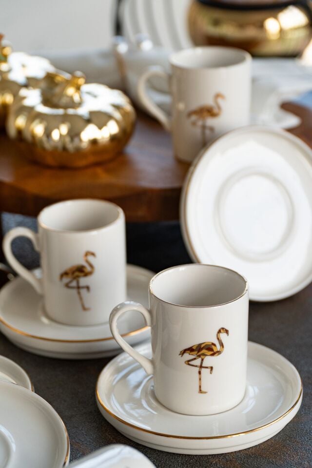 Flamingo 12 Parça 6 Kişilik Porselen Kahve Fincan Takımı