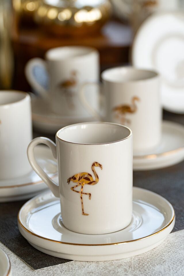 Flamingo 12 Parça 6 Kişilik Porselen Kahve Fincan Takımı