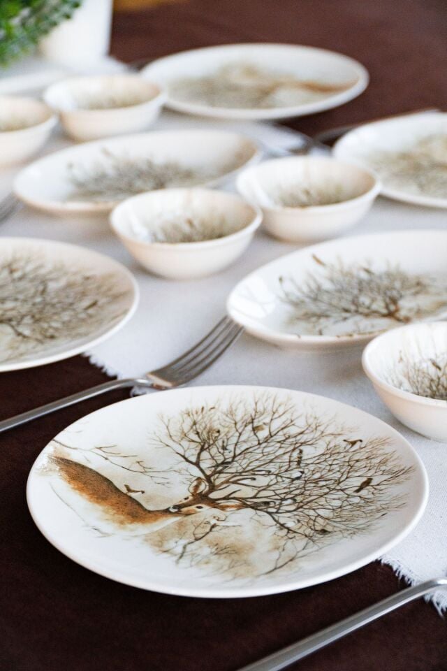 Geyik 16 Parça 6 Kişilik Porselen Kahvaltı Takımı