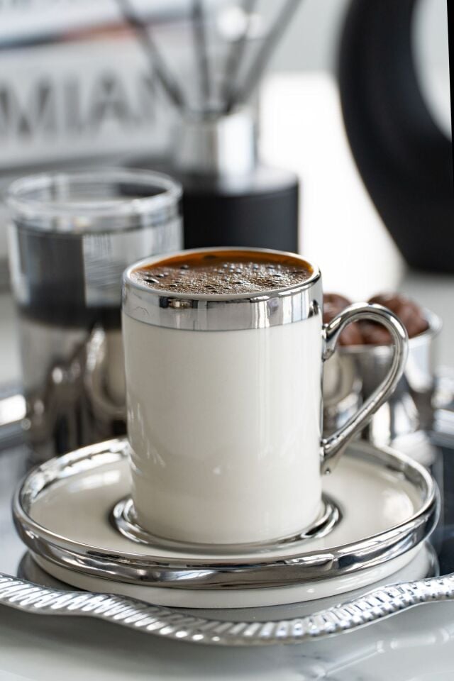 Gözde Platin Yaldız 5 Parça Kahve Sunum Seti