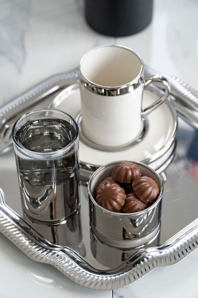 Gözde Platin Yaldız 5 Parça Kahve Sunum Seti