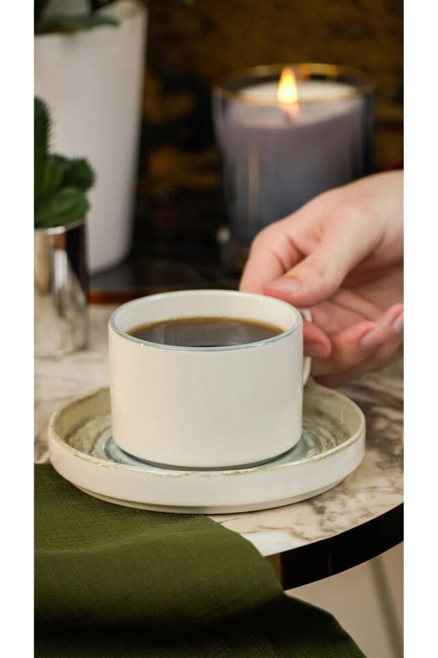 Havin 4 Parça 2 Kişilik Porselen Çay Fincan Takımı