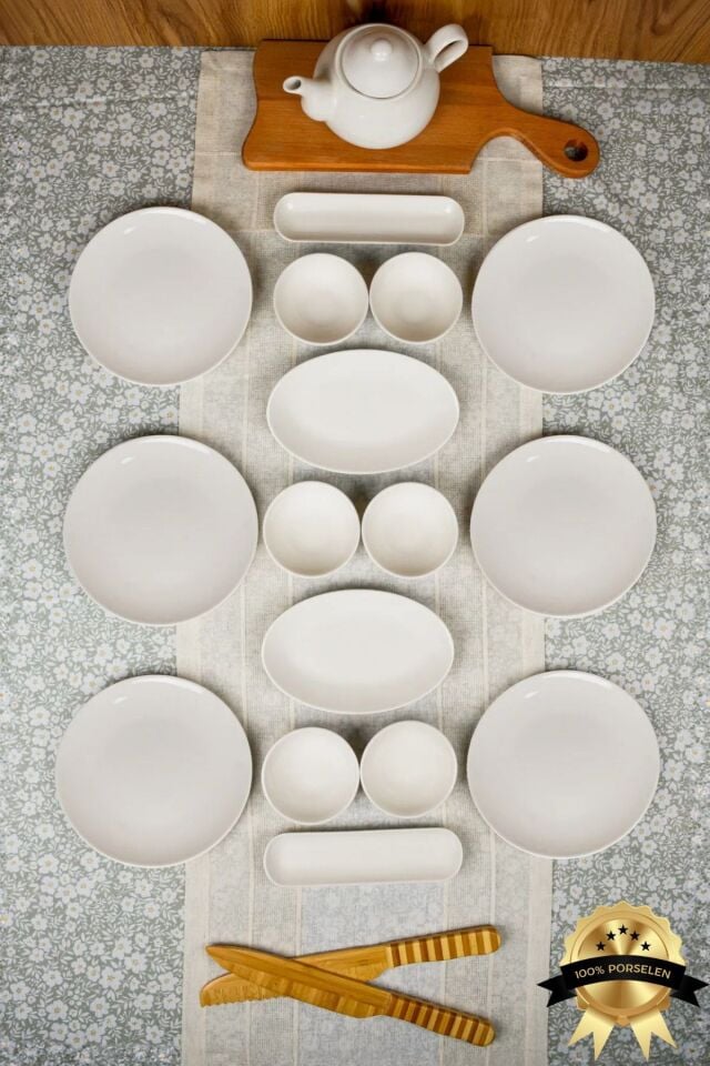 Hayal 16 Parça 6 Kişilik Porselen Kahvaltı Takımı