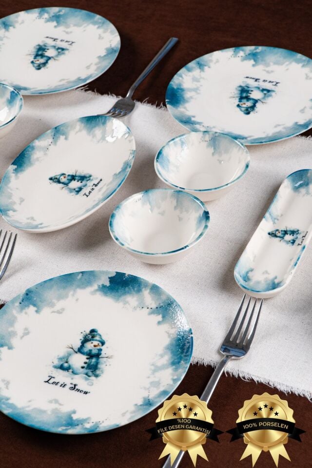 Kardan Adam 16 Parça 6 Kişilik Porselen Kahvaltı Takımı