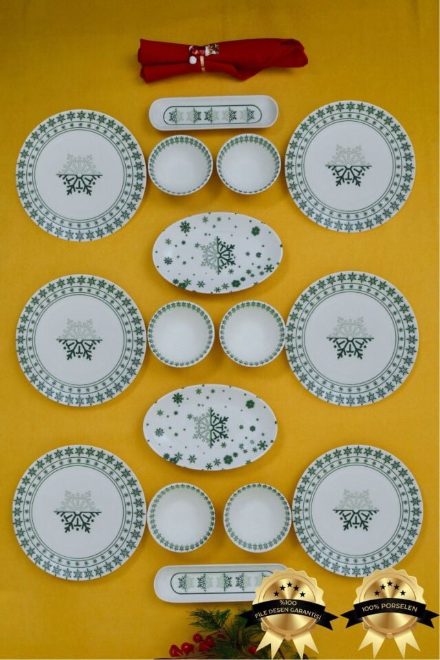 Kartanem 16 Parça 6 Kişilik Porselen Kahvaltı Takımı