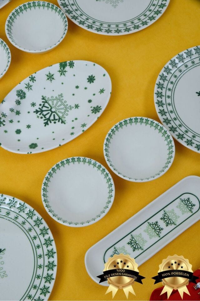 Kartanem 16 Parça 6 Kişilik Porselen Kahvaltı Takımı