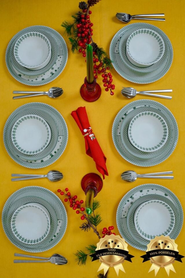 Kartanem 18 Parça 6 Kişilik Porselen Yemek Takımı