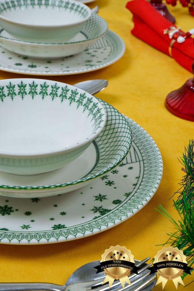 Kartanem 18 Parça 6 Kişilik Porselen Yemek Takımı