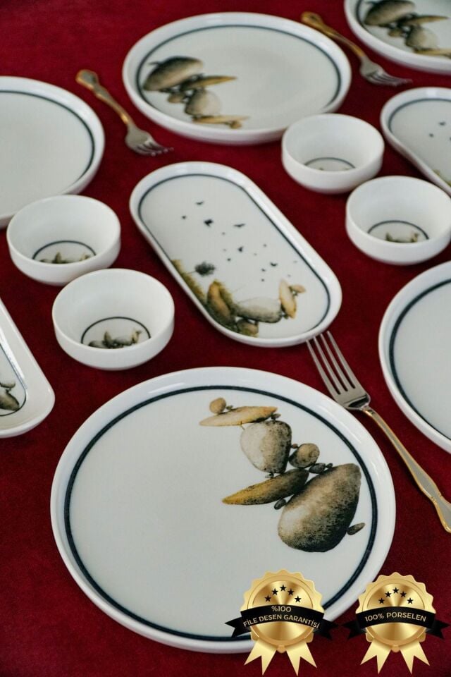 Kaya 16 Parça 6 Kişilik Porselen Kahvaltı Takımı