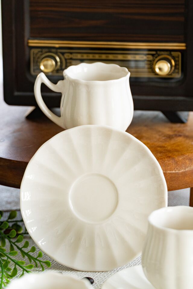 Lale 12 Parça 6 Kişilik Porselen Kahve Fincan Takımı