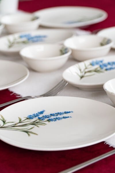 Lavanta 16 Parça 6 Kişilik Porselen Kahvaltı Takımı