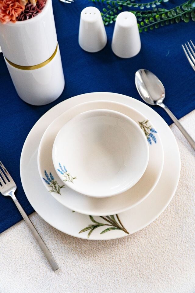 Lavanta 18 Parça 6 Kişilik Porselen Yemek Takımı