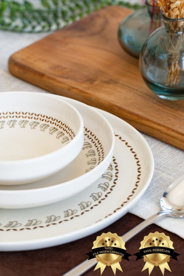 Naya 18 Parça 6 Kişilik Porselen Yemek Takımı