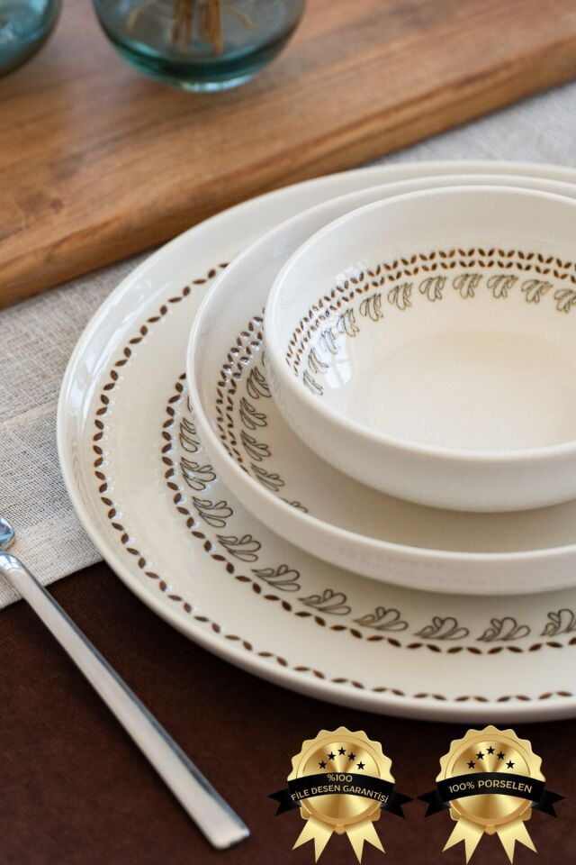 Naya 18 Parça 6 Kişilik Porselen Yemek Takımı