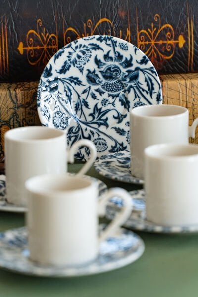 Nilüfer 12  Parça 6Kişilik Porselen Kahve Fincan Takımı