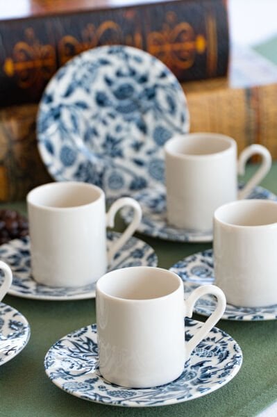 Nilüfer 12  Parça 6Kişilik Porselen Kahve Fincan Takımı