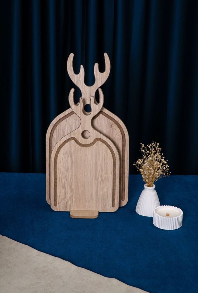 Ren Serisi 2'li Ahşap Kesme ve Sunum Tahtası