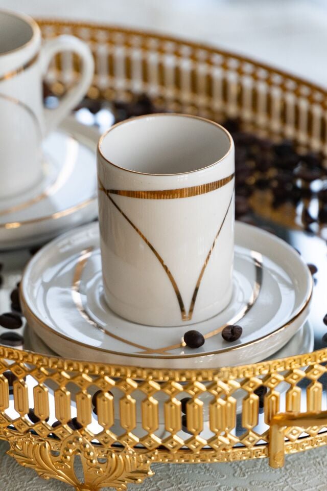 Ribon 4 Parça 2 Kişilik Porselen Kahve Fincan Takımı