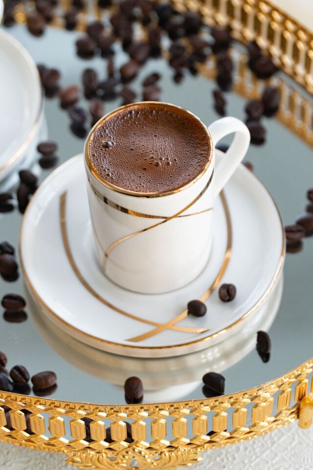 Ribon 4 Parça 2 Kişilik Porselen Kahve Fincan Takımı