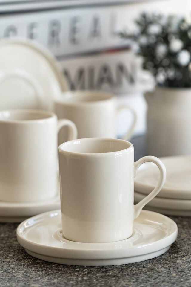 Rüya 12 Parça 6 Kişilik Porselen Kahve Fincan Takımı