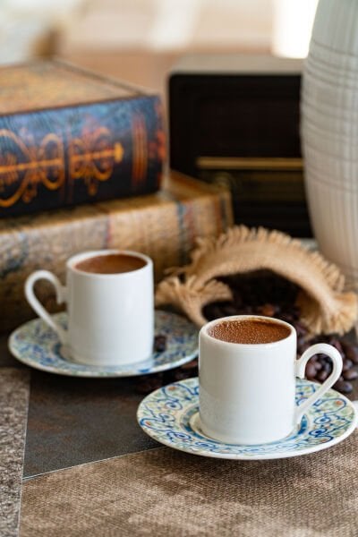 Saraylı 4 Parça 2 Kişilik Porselen Kahve Takımı 100 ml