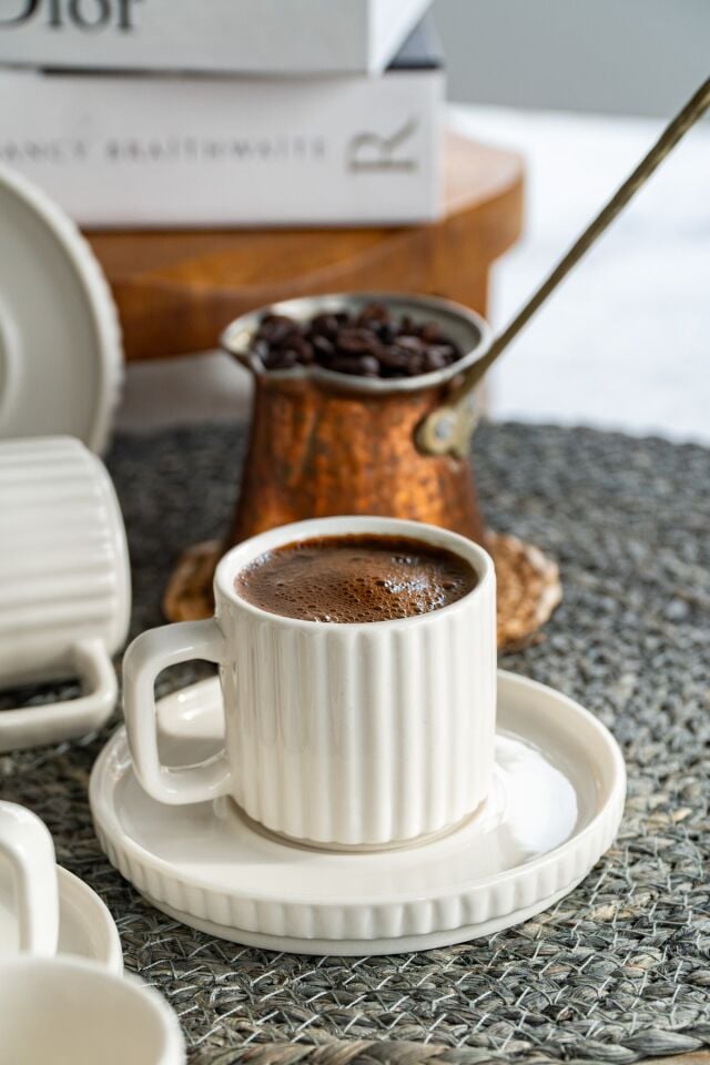 Satürn 12 Parça 6 Kişilik Porselen Kahve Fincan Takımı